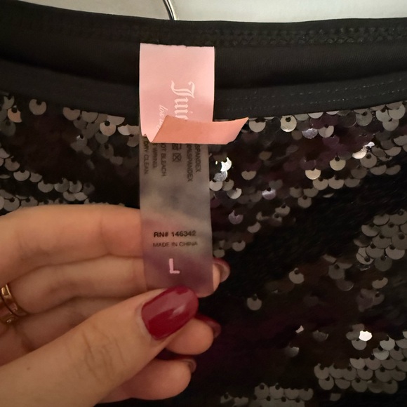 NWT Juicy Couture Sequin Triangle Bikini Top/ Highwaisted bottoms - Picture 5 of 8